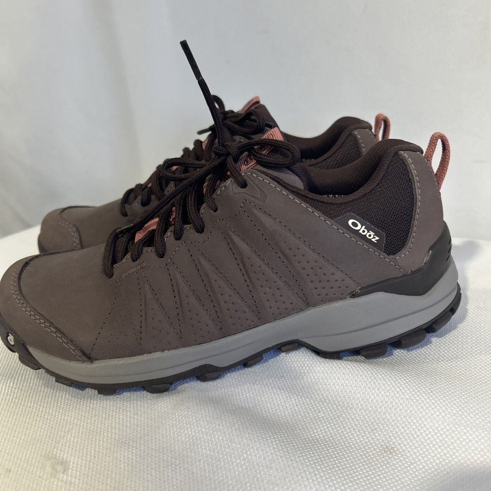 Oboz Sypes Low Leather B-DRY Women's Hiking Shoes, Peppercorn, SIZE 7 EUC - Picture 2 of 9